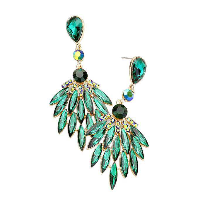 Trendy Marquise Stone Cluster Evening Earrings - Madeline Love - Flyclothing LLC