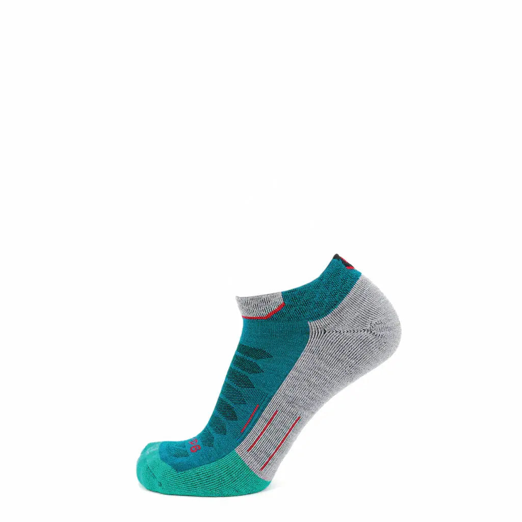 Emerald - Run Ankle Midweight Merino Wool Sock - GRIP6 - Flyclothing LLC