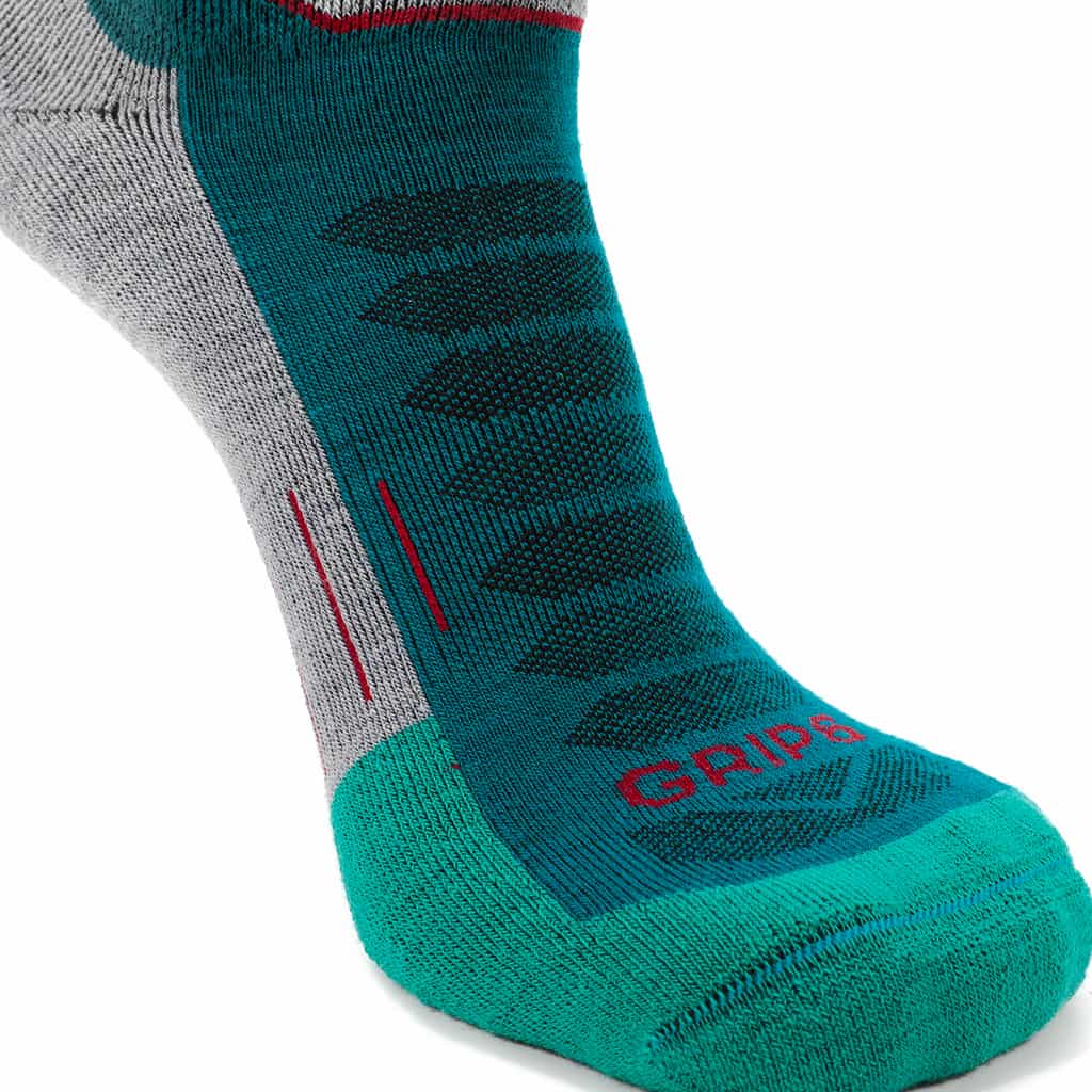 Emerald - Run Ankle Midweight Merino Wool Sock - GRIP6 - Flyclothing LLC