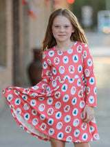 Christmas Girls' Santa and Tree Striped Dress - Rylee Faith Designs - Flyclothing LLC