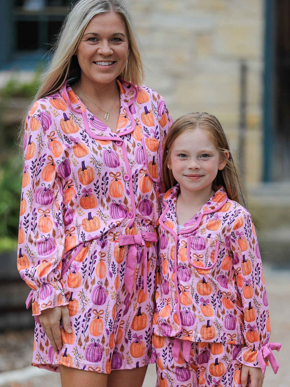 Mommy & me Halloween Pumpkin Pajama Set - Rylee Faith Designs - Flyclothing LLC