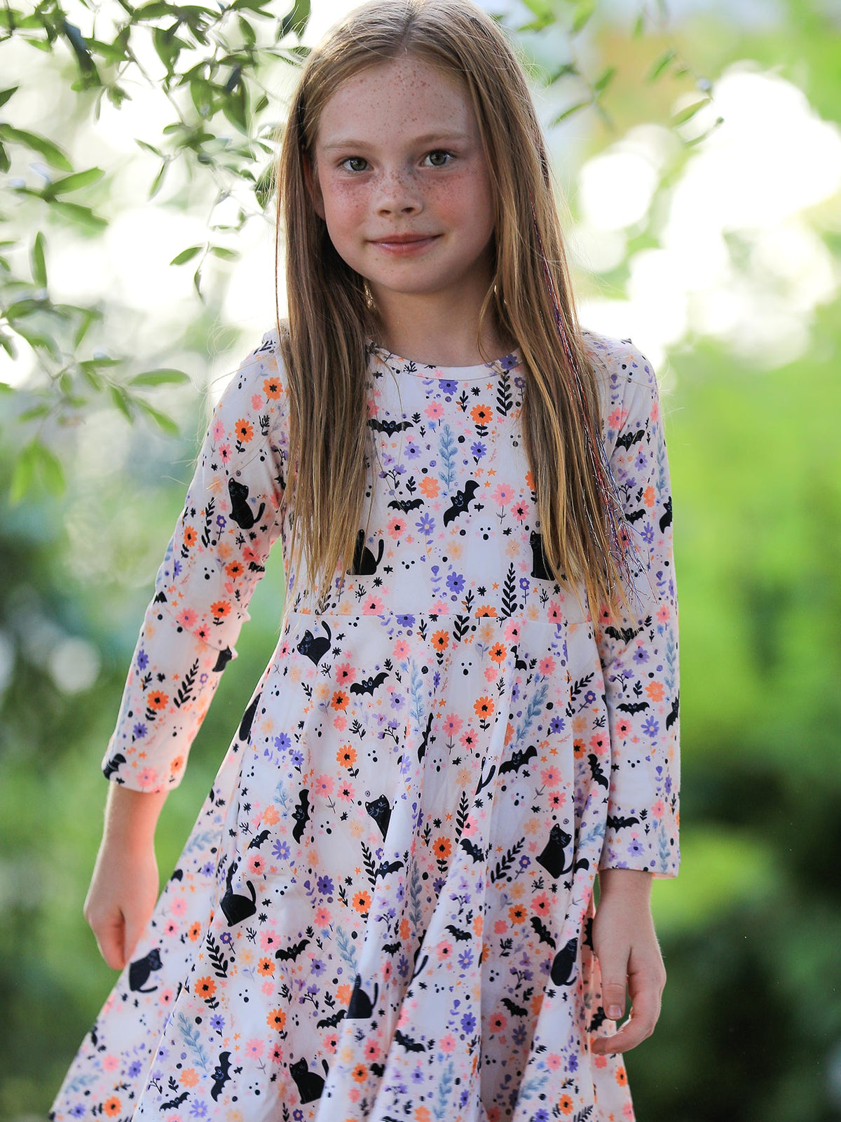 Halloween Black Cat Girls Twirl Dress - Rylee Faith Designs - Flyclothing LLC