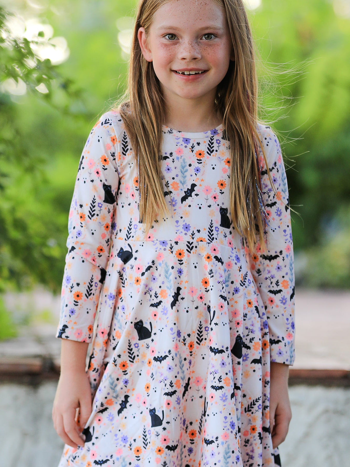 Halloween Black Cat Girls Twirl Dress - Rylee Faith Designs - Flyclothing LLC