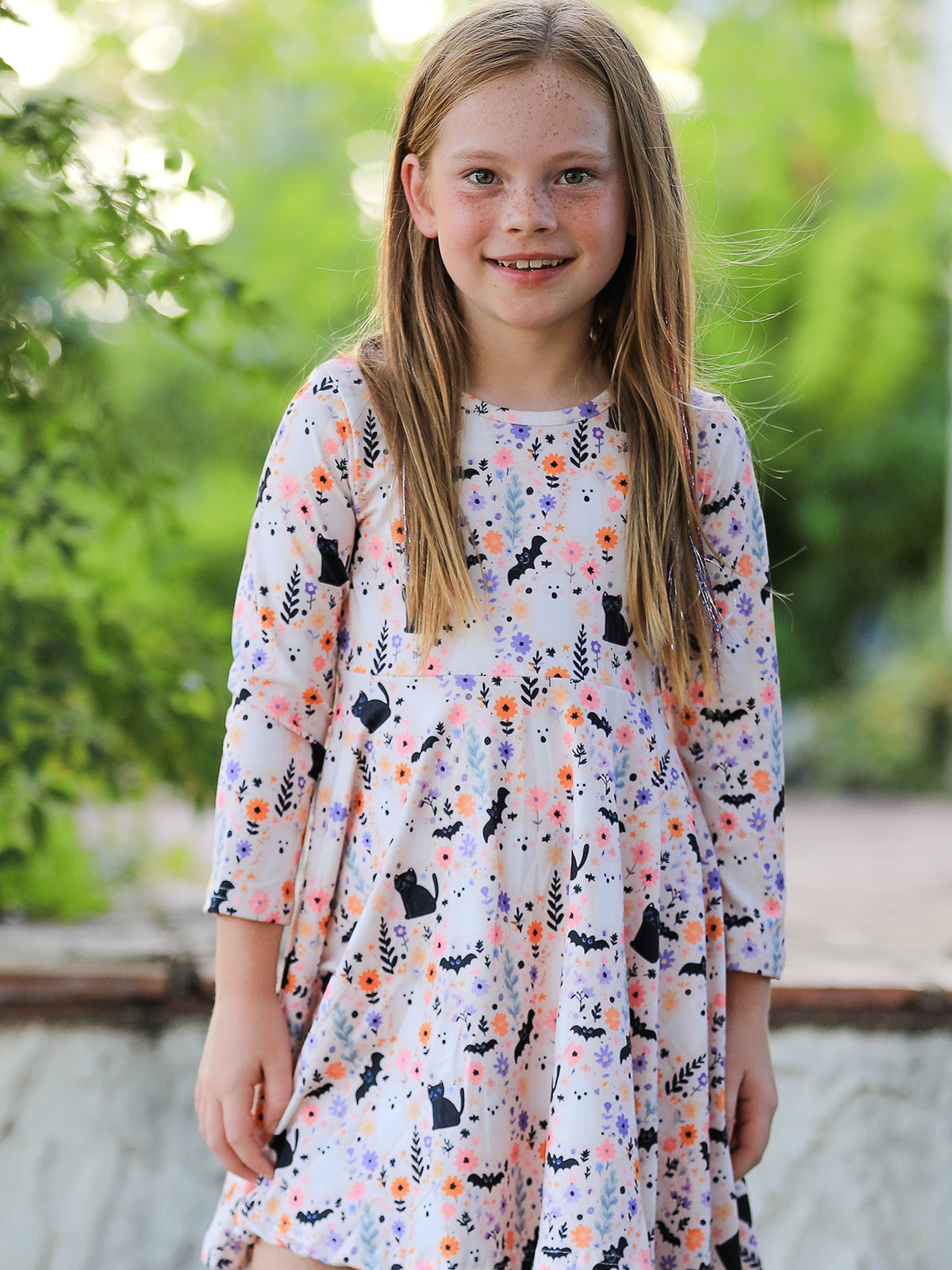 Halloween Black Cat Girls Twirl Dress - Rylee Faith Designs - Flyclothing LLC