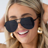 Untangled x Emily - Tangle Free - Black Aviator Sunglasses - TopFoxx - Flyclothing LLC