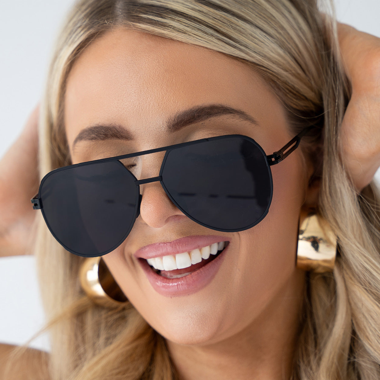 Untangled x Emily - Tangle Free - Black Aviator Sunglasses - TopFoxx - Flyclothing LLC