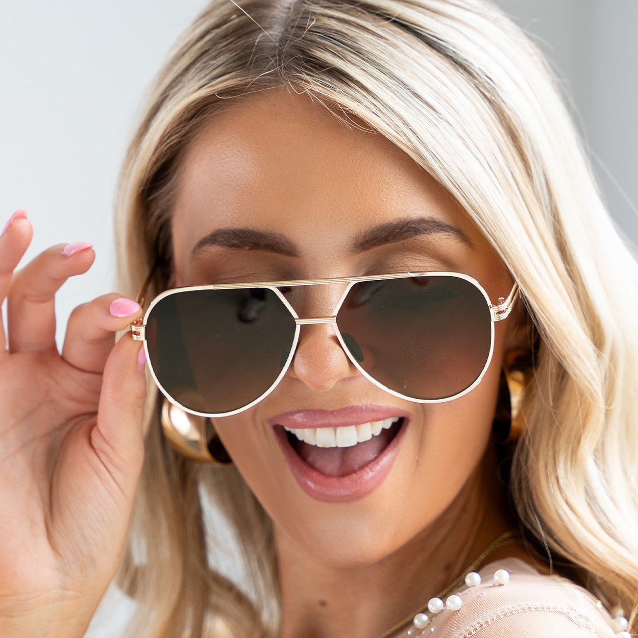 Untangled X Emily - Tangle Free - Brown Aviator Sunglasses - TopFoxx - Flyclothing LLC