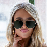 Untangled x Emily - Tangle Free - Olive Aviator Sunglasses - TopFoxx - Flyclothing LLC