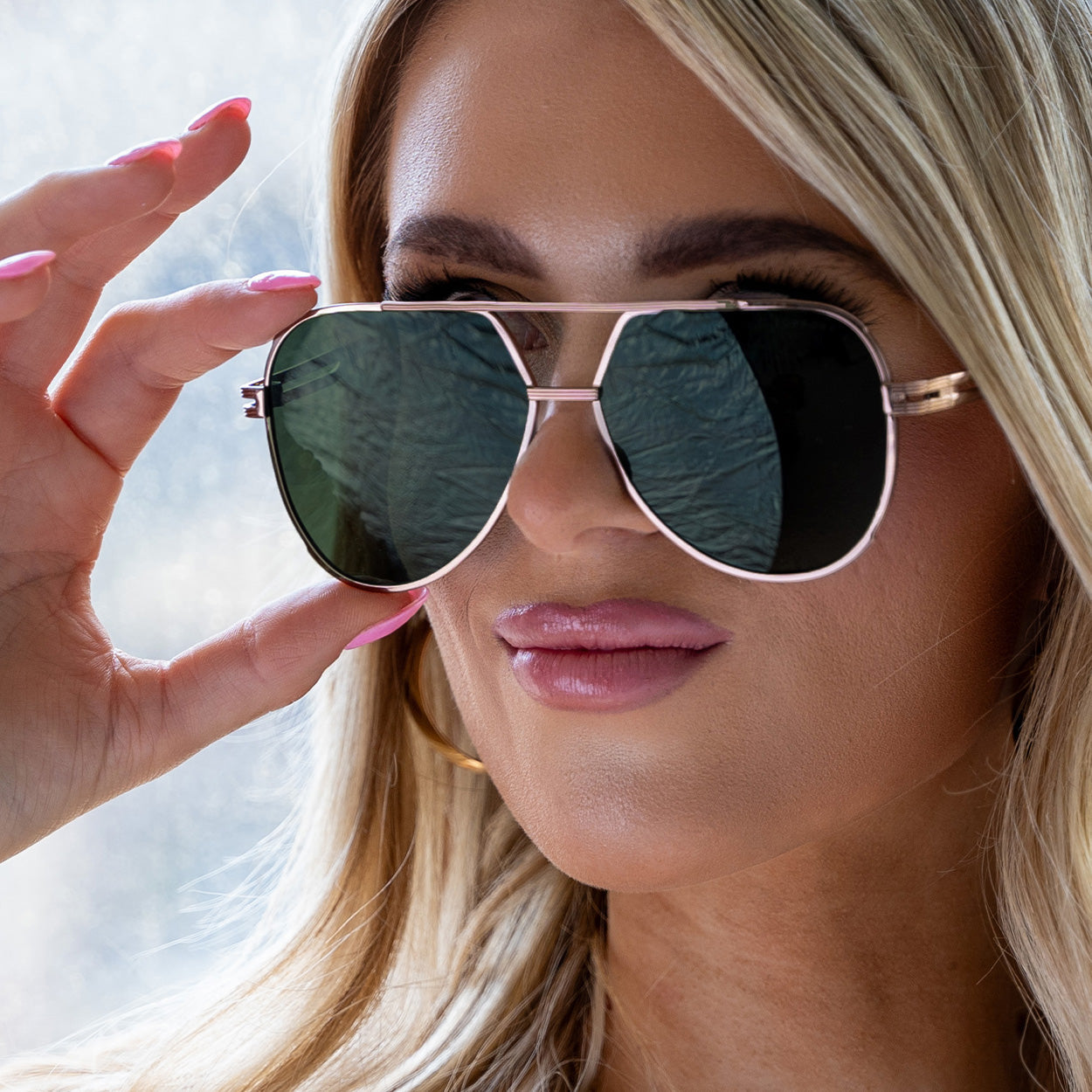 Untangled x Emily - Tangle Free - Olive Aviator Sunglasses - TopFoxx - Flyclothing LLC