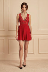 Emma Sheer Lace 2 Piece Babydoll Set - Lingerie By Coco - Flyclothing LLC