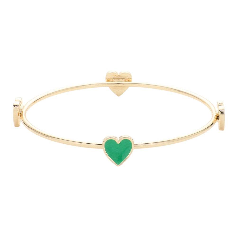 Enamel Heart Pointed Bangle Bracelet - Madeline Love - Flyclothing LLC