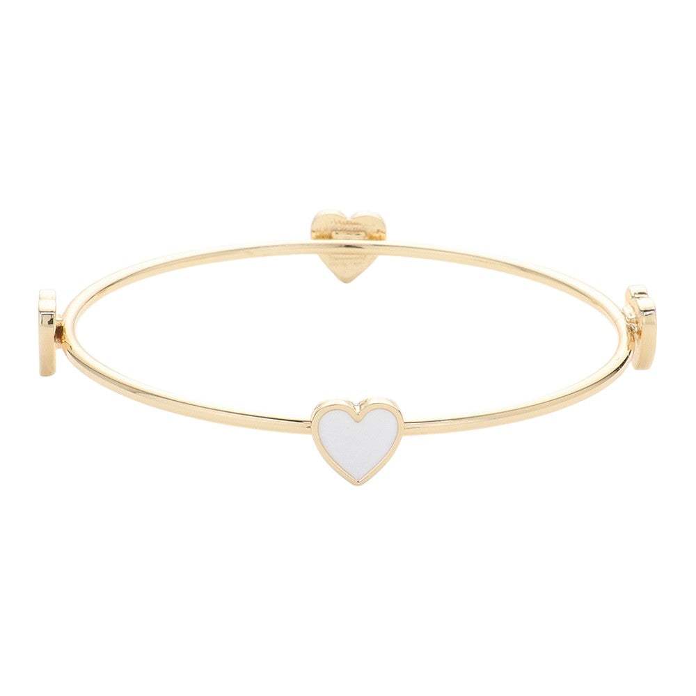 Enamel Heart Pointed Bangle Bracelet - Madeline Love - Flyclothing LLC