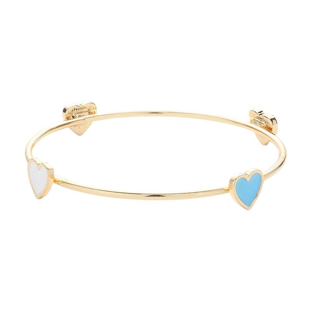 Enamel Heart Pointed Bangle Bracelet - Madeline Love - Flyclothing LLC