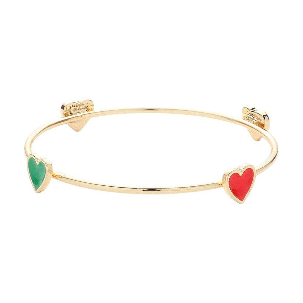 Enamel Heart Pointed Bangle Bracelet - Madeline Love - Flyclothing LLC