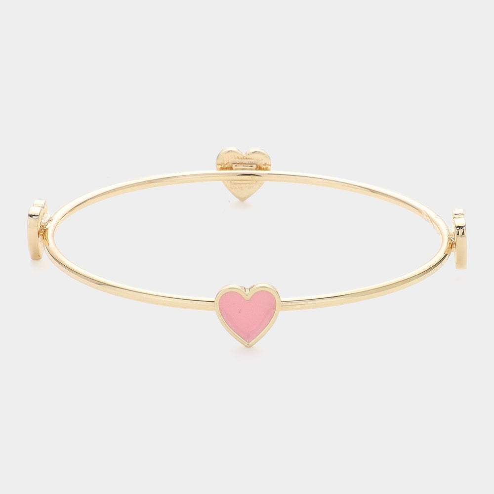 Enamel Heart Pointed Bangle Bracelet - Madeline Love - Flyclothing LLC