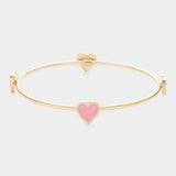 Enamel Heart Pointed Bangle Bracelet - Madeline Love - Flyclothing LLC
