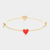 Enamel Heart Pointed Bangle Bracelet - Madeline Love - Flyclothing LLC