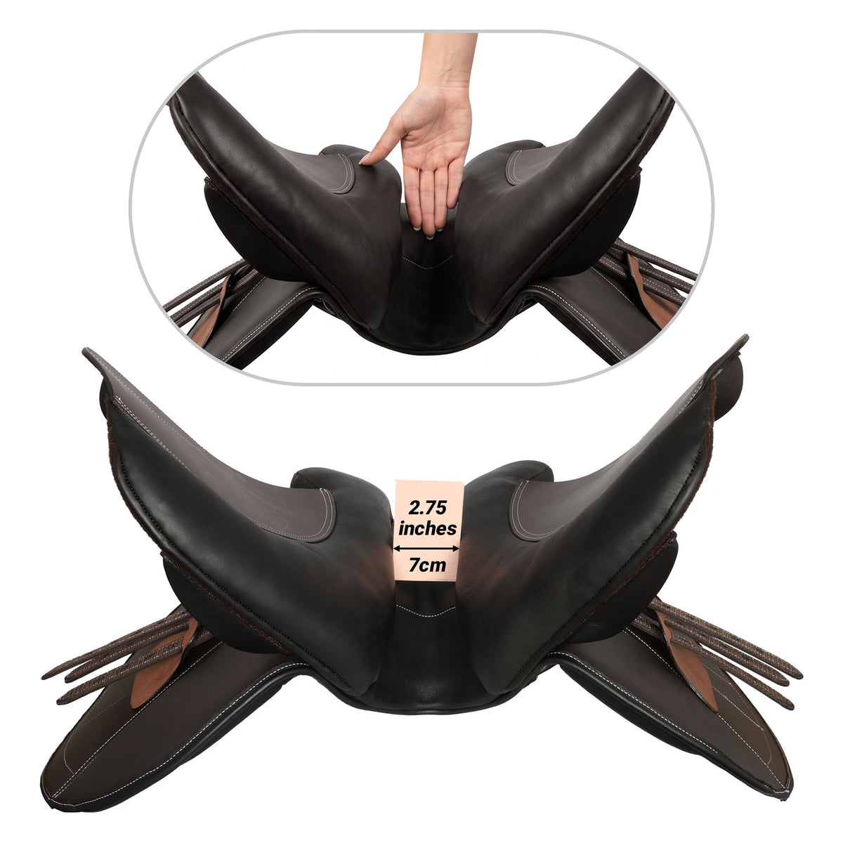 HENRI DE RIVEL CAHILL COVERED CLOSE CONTACT IGP SADDLE - Breeches.com - Flyclothing LLC