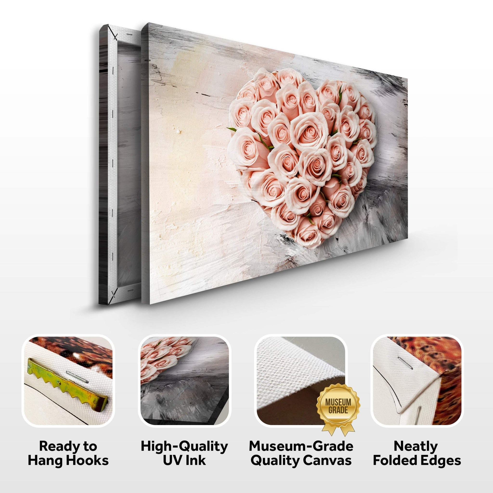 Floral Heart Wall Art II - Tailored Canvases - Flyclothing LLC