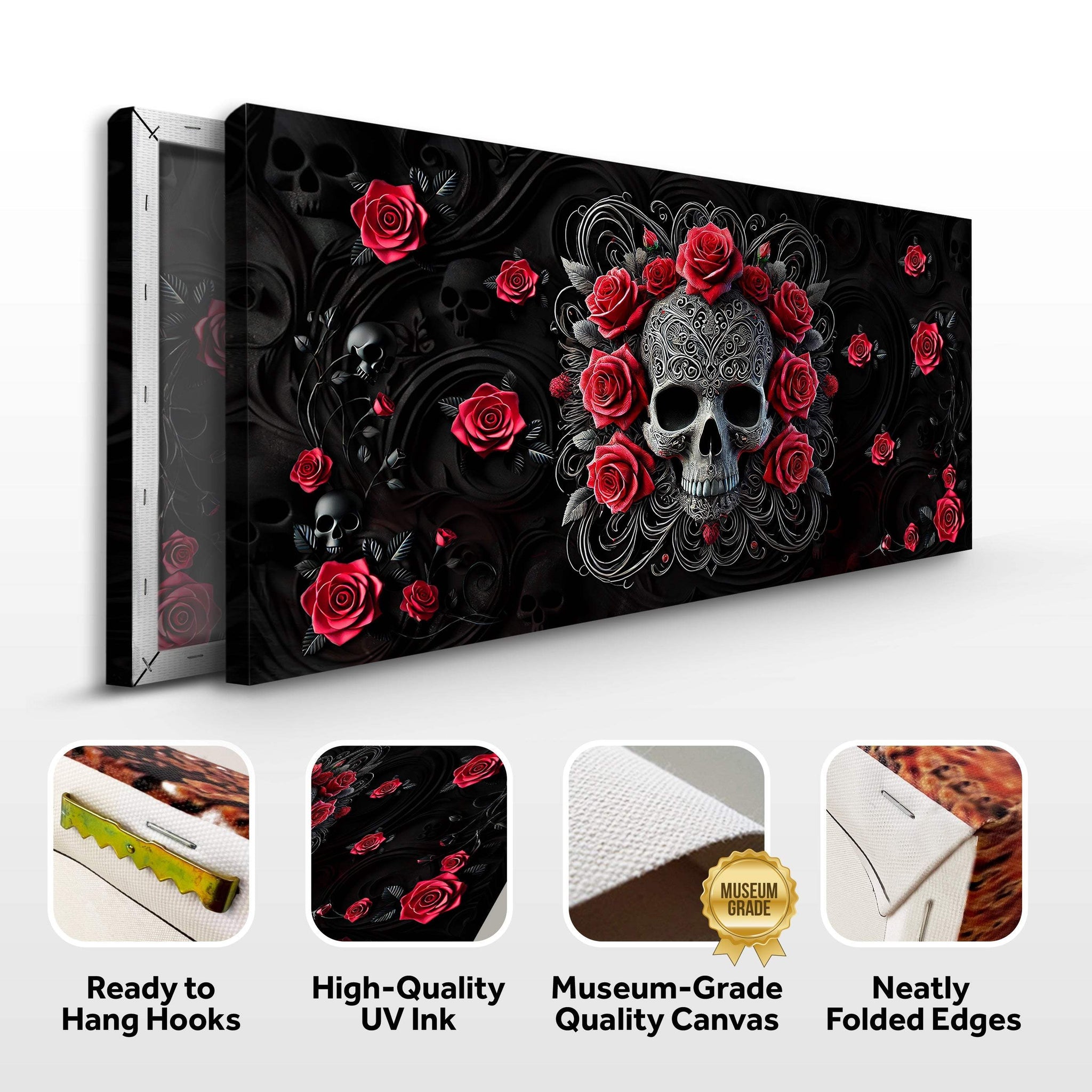 3D Vintage Skull Wall Art II - Tailored Canvases - Flyclothing LLC