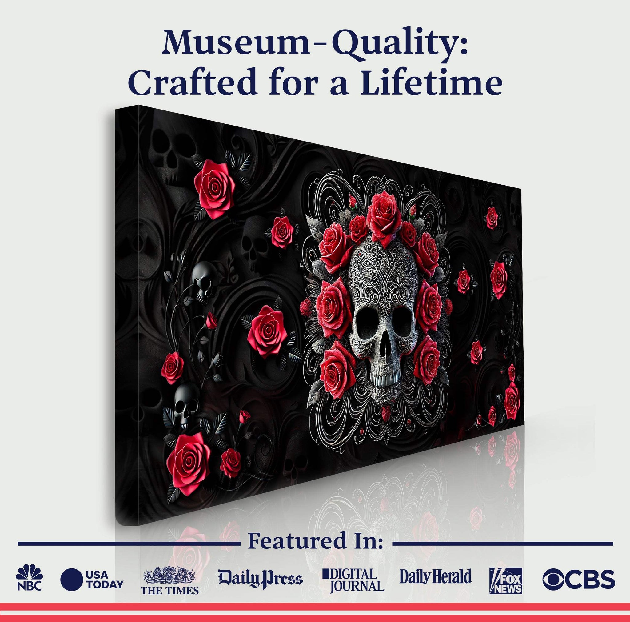 3D Vintage Skull Wall Art II - Tailored Canvases - Flyclothing LLC