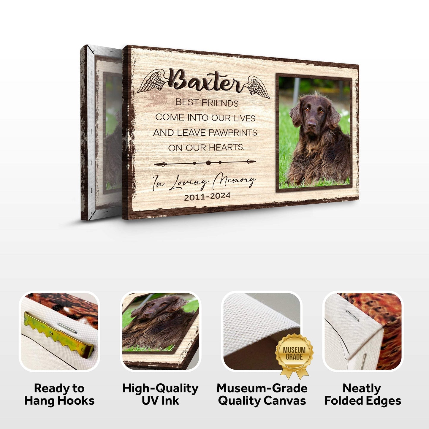 Pet Memorial Sign Best Friend In Paw Prints - Tailored Canvases - Flyclothing LLC