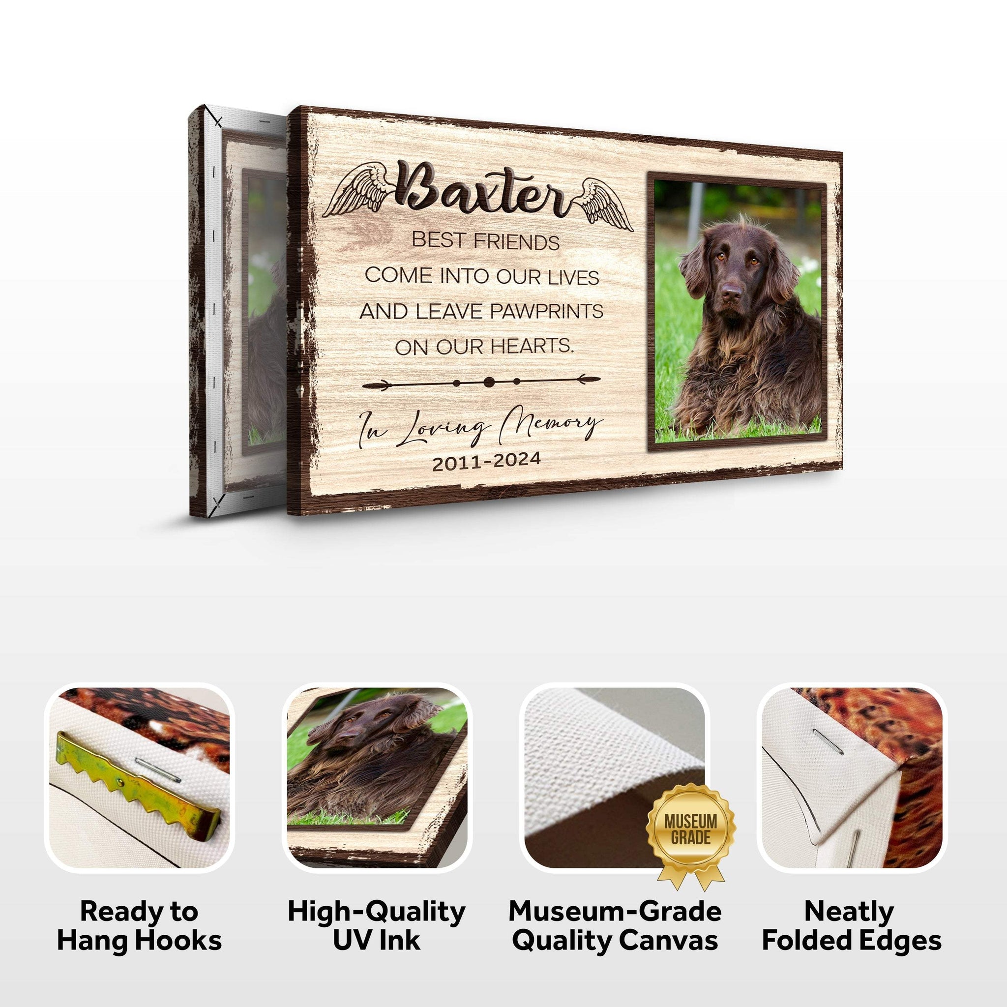 Pet Memorial Sign Best Friend In Paw Prints - Tailored Canvases - Flyclothing LLC
