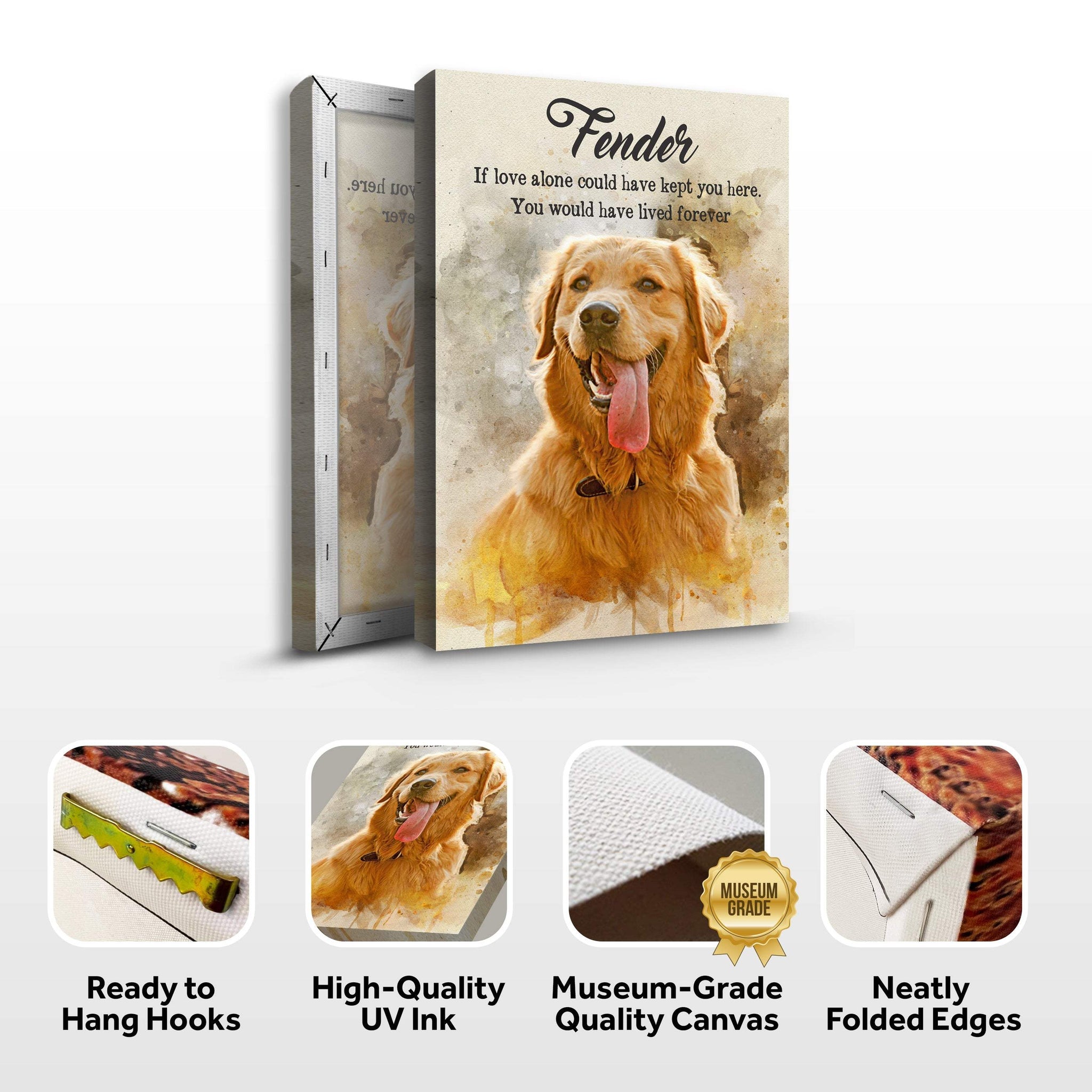 Pet Memorial Watercolor Portrait Sign - Tailored Canvases - Flyclothing LLC