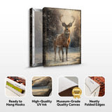 Vintage Winter Deer Christmas Wall Art IV - Tailored Canvases - Flyclothing LLC