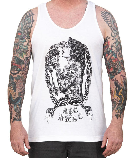 Jarad Bryant Eve Men's White Tank Top - Lowbrow Art Company