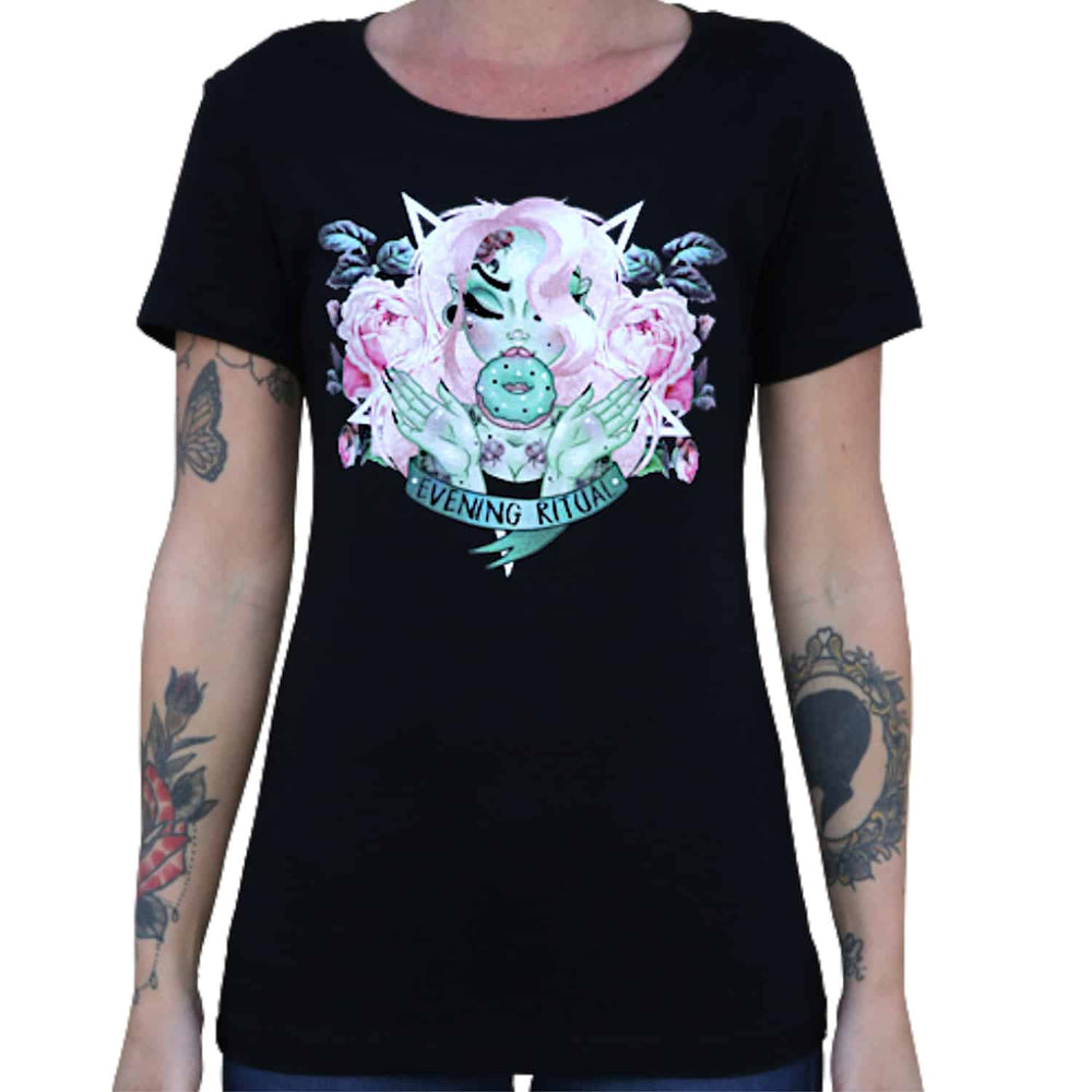 Black Market Art Company Evening Ritual Women's Loose Neck T-Shirt