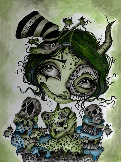 Black Market Art Company Explicit Zombie Girl Print