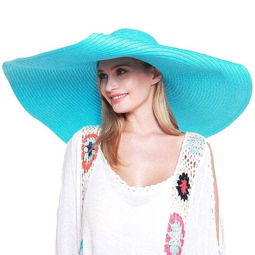 Extra Wide Brim Straw Sun Hat - Madeline Love - Flyclothing LLC