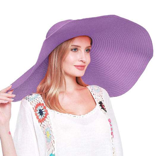 Extra Wide Brim Straw Sun Hat - Madeline Love - Flyclothing LLC