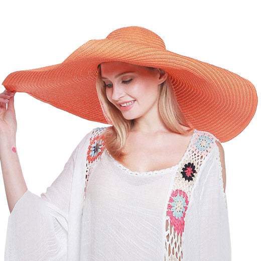Extra Wide Brim Straw Sun Hat - Madeline Love - Flyclothing LLC