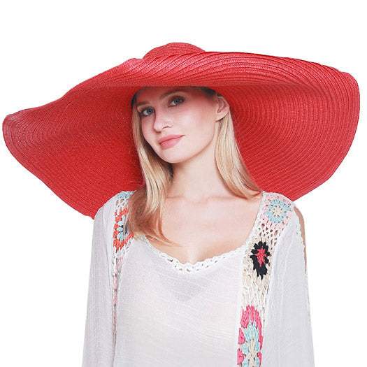Extra Wide Brim Straw Sun Hat - Madeline Love - Flyclothing LLC