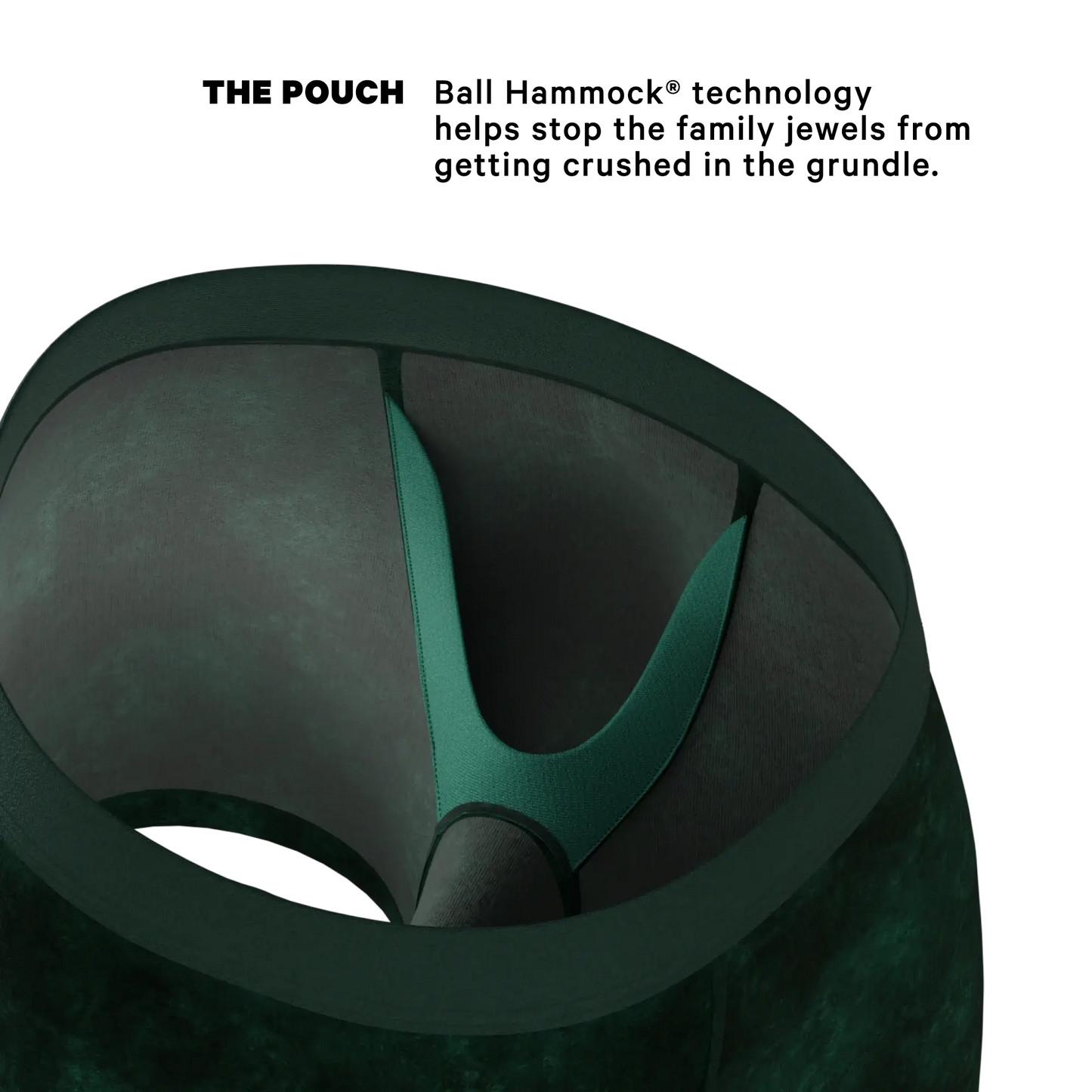 The Extravagance | Dark Green Velvet Ball Hammock Pouch® Boxer - Shinesty - Flyclothing LLC