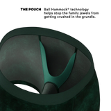 The Extravagance | Dark Green Velvet Ball Hammock Pouch® Boxer - Shinesty - Flyclothing LLC