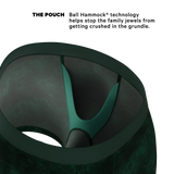 The Extravagance | Dark Green Velvet Ball Hammock Pouch® Boxer - Shinesty - Flyclothing LLC