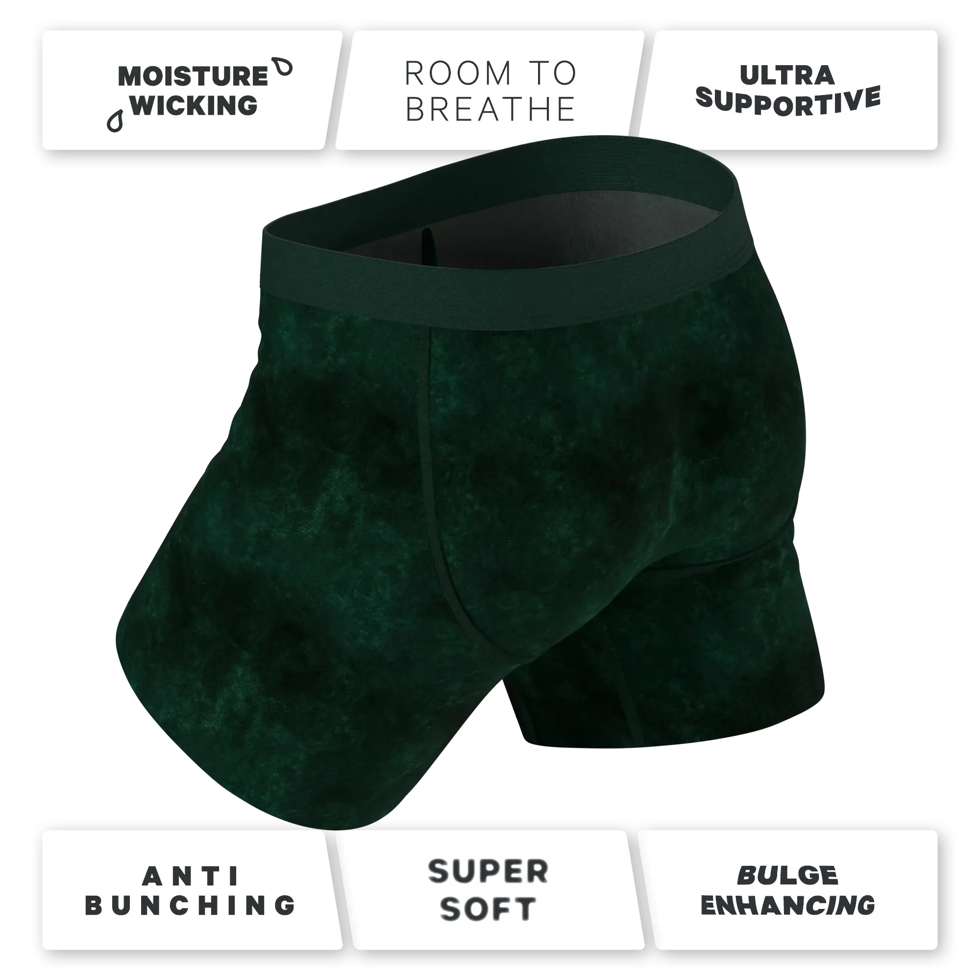 The Extravagance | Dark Green Velvet Ball Hammock Pouch® Boxer - Shinesty - Flyclothing LLC