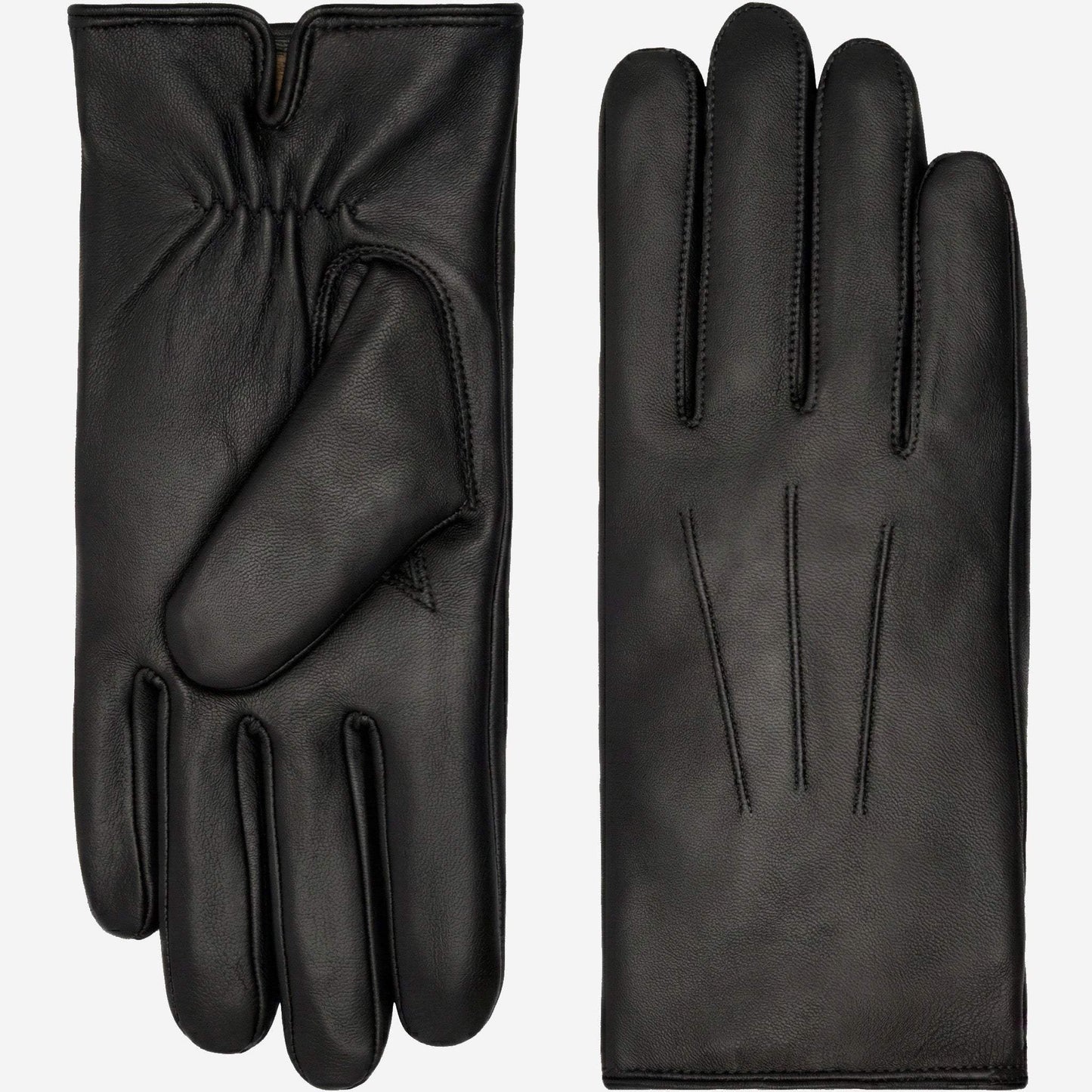 Ezra (black) - Lambskin leather gloves with warm rabbit fur lining and touchscreen feature - Leather Gloves Online - Flyclothing LLC