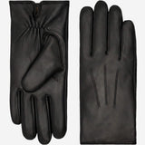 Ezra (black) - Lambskin leather gloves with warm rabbit fur lining and touchscreen feature - Leather Gloves Online - Flyclothing LLC