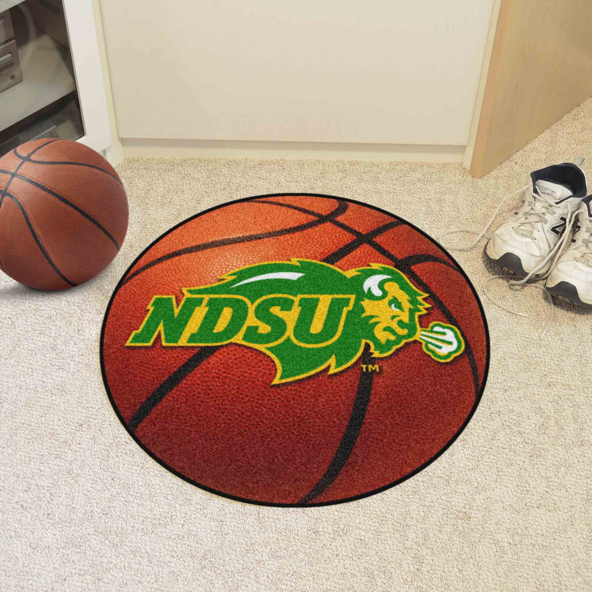 North Dakota State Bison Basketball Rug - 27in. Diameter - North Dakota State
