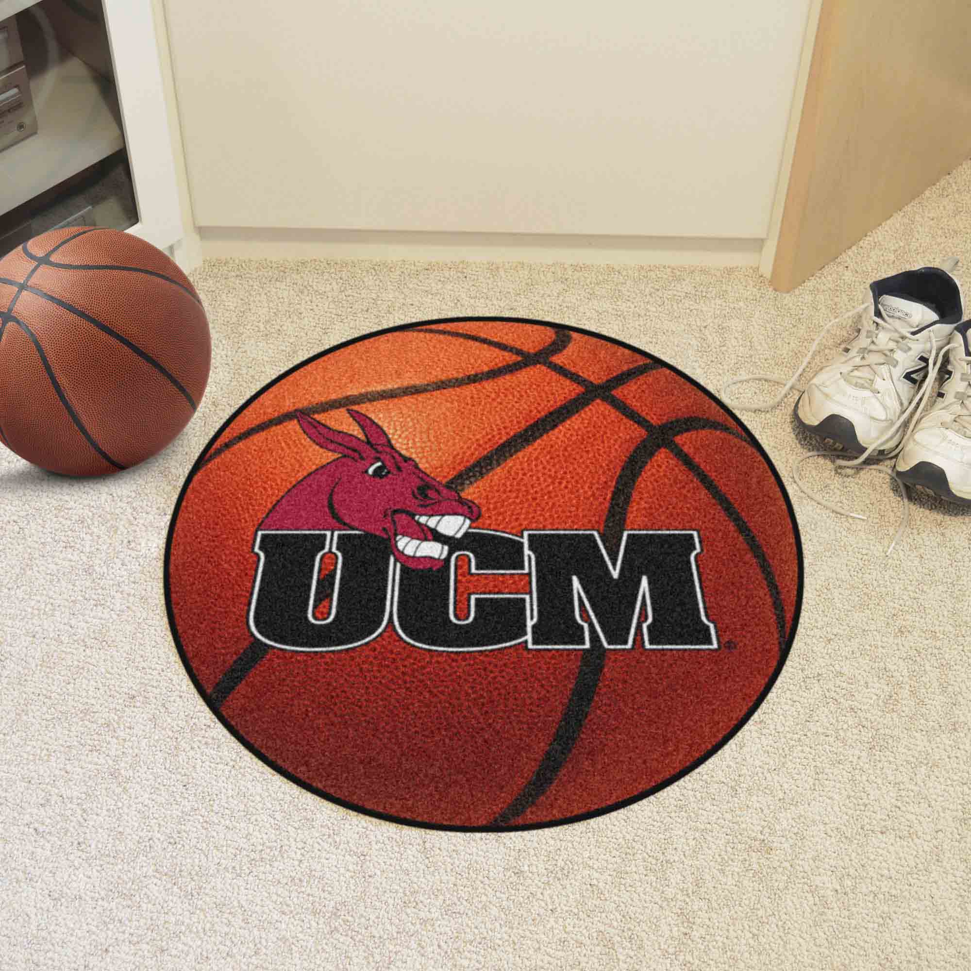 Central Missouri Mules Basketball Rug - 27in. Diameter - Central Missouri