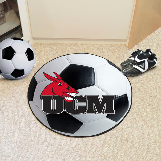 Central Missouri Mules Soccer Ball Rug - 27in. Diameter - Central Missouri