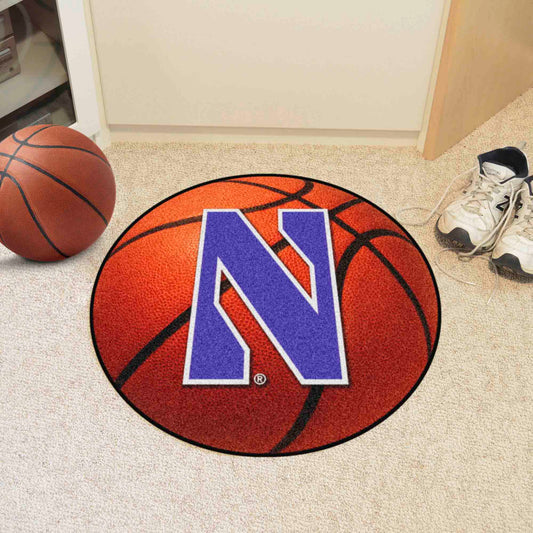 Northwestern Wildcats Basketball Rug - 27in. Diameter - Northwestern