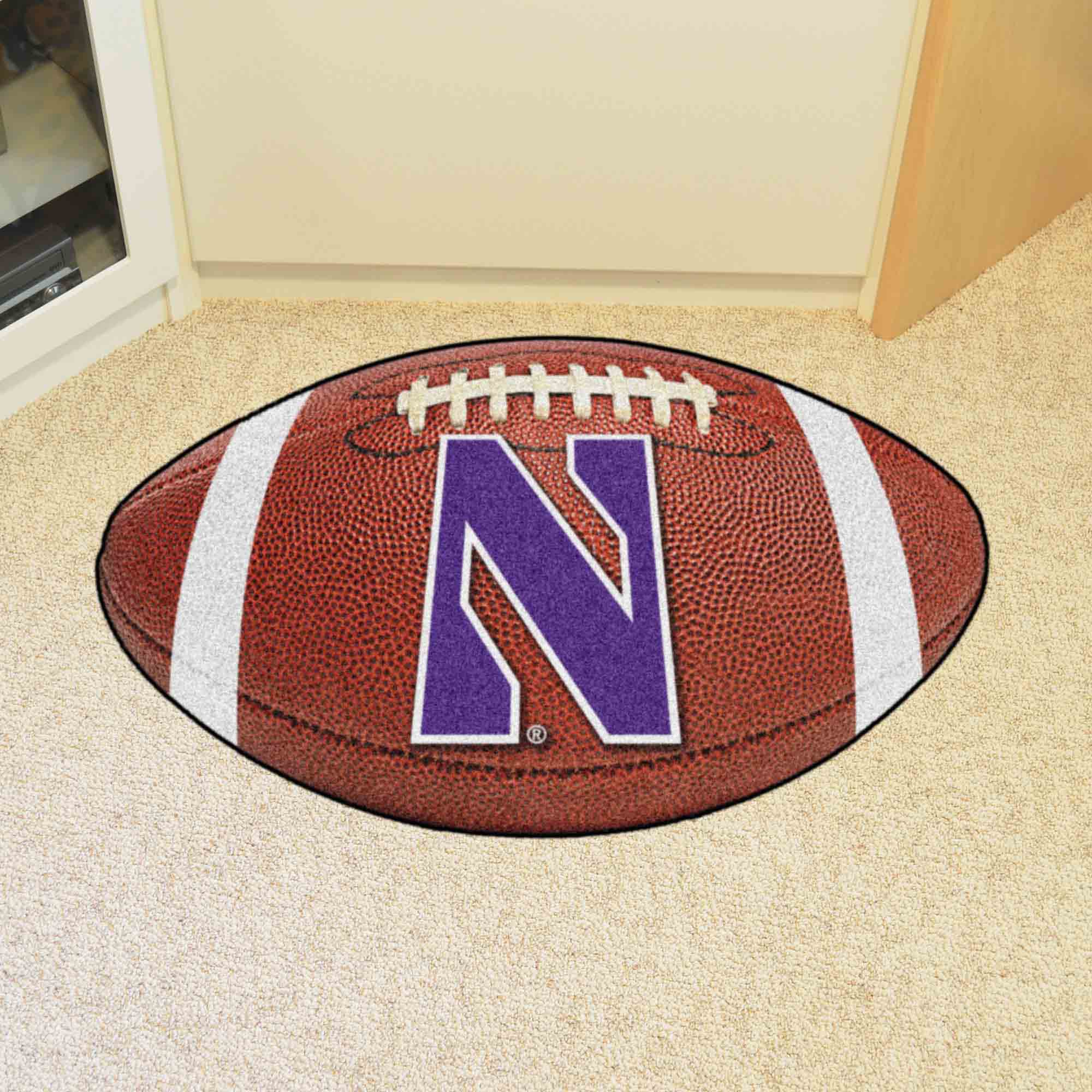 Northwestern Wildcats Football Rug - 20.5in. x 32.5in. - Northwestern