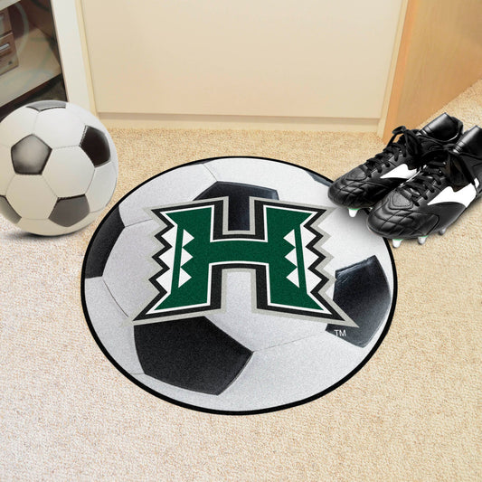 Hawaii Rainbows Soccer Ball Rug - 27in. Diameter - Hawaii