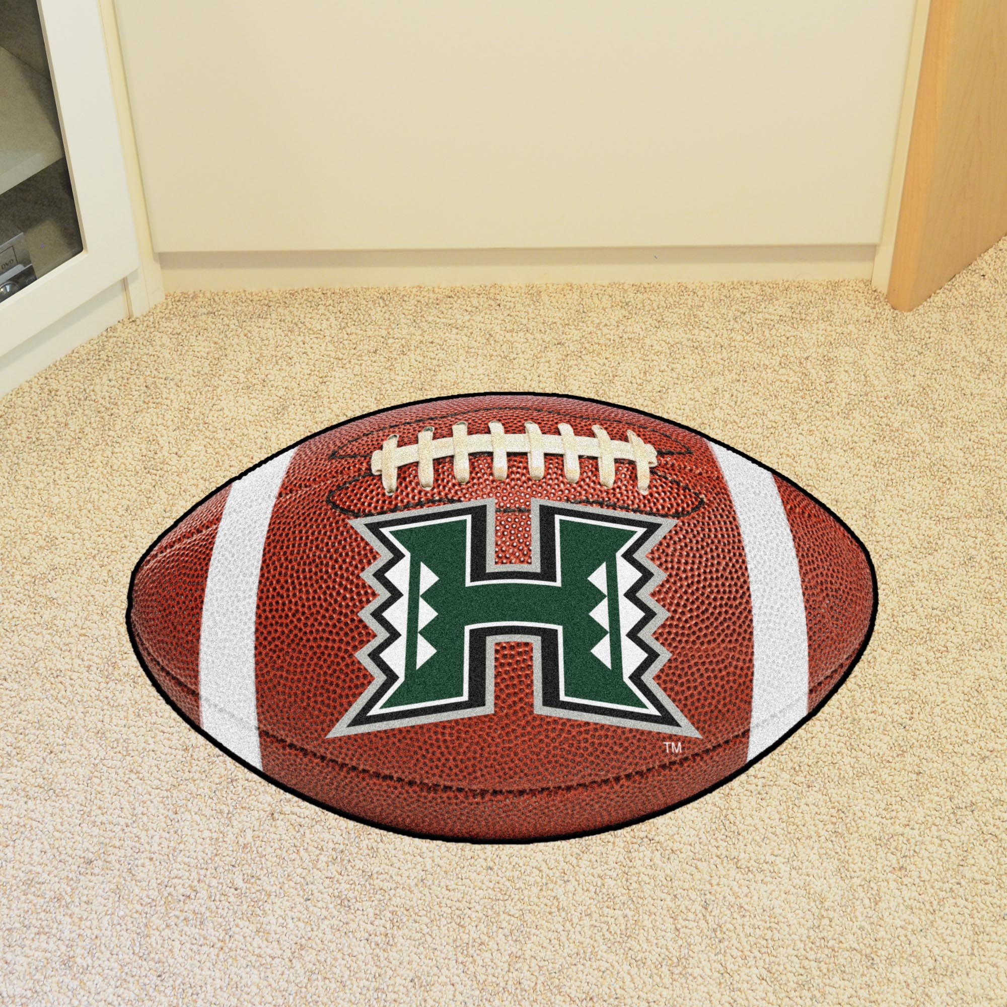 Hawaii Rainbows Football Rug - 20.5in. x 32.5in. - Hawaii