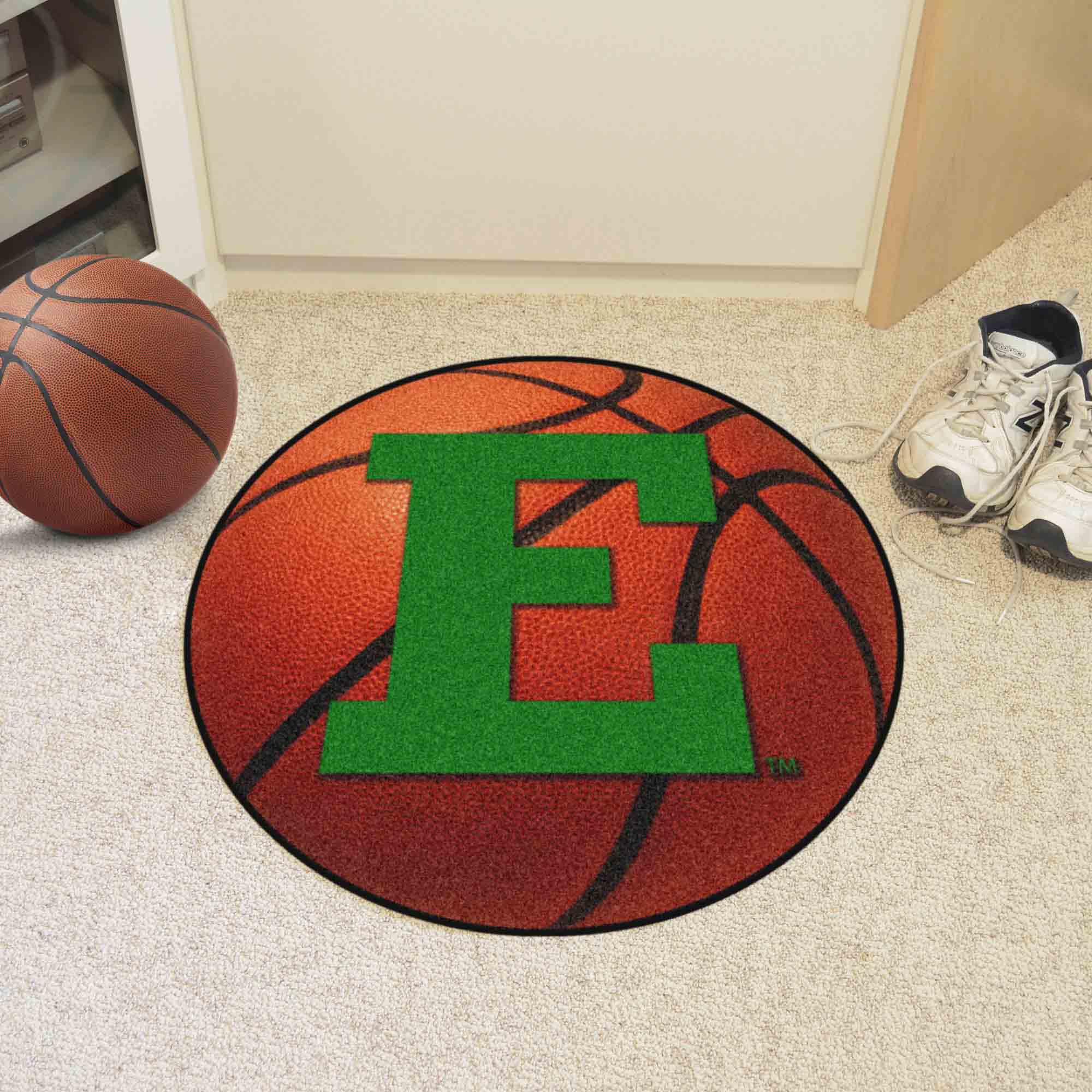 Eastern Michigan Eagles Basketball Rug - 27in. Diameter - Eastern Michigan